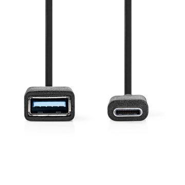 NEDIS USB 3.0 KAAPELI USB-C UROS - USB A NAARAS 0.15 M MUSTA