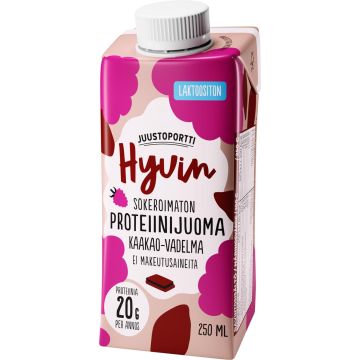 JUUSTOPORTTI HYVIN PROTEIINIJUOMA KAAKAO-VADELMA 250 ML