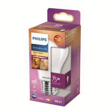PHILIPS LED-LAMPPU 75W A60 E27 HUURRE 1055L 2200-2700K