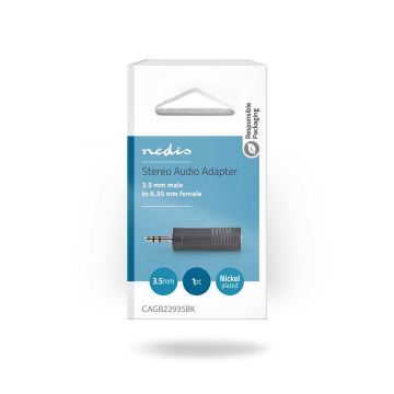 NEDIS STEREO AUDIO SOVITIN 3.5 MM UROS - 6.35 MM NAARAS MUSTA