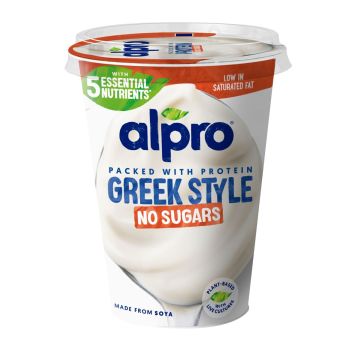 ALPRO GREEK STYLE SOIJAVALMISTE SOKERITON 400 G