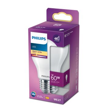 PHILIPS LED-LAMPPU 60W A60 E27 HUURRE 806L 2700K