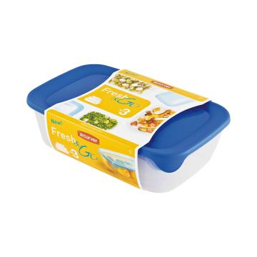 CURVER SÄILYTYSRASIA SETTI 3 KPL, 0,5L, 1L, 2L L SININEN