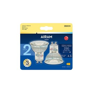AIRAM LED KOHDELAMPPU 2,4W GU10 280LM 500CD HIMMEN. 2 KPL