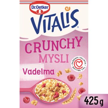 VITALIS CRUNCHY -30% SOKERIA VADELMA 425 G