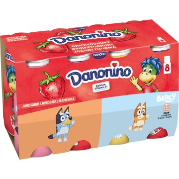 DANONE DANONINO JOGURTTIJUOMA MANSIKKA 8*100G 800 G