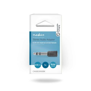 NEDIS STEREO AUDIO SOVITIN 6.35 MM UROS - 3.5 MM NAARAS MUSTA