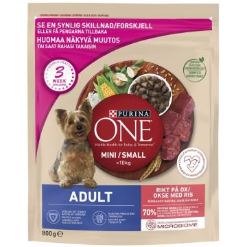 PURINA ONE SMALL DOG ADULT NAUTA-RIISI 800 G