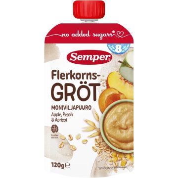 SEMPER MONIVILJAPUURO OMENA, PERSIKKA & APRIKOOSI 8KK 120 G