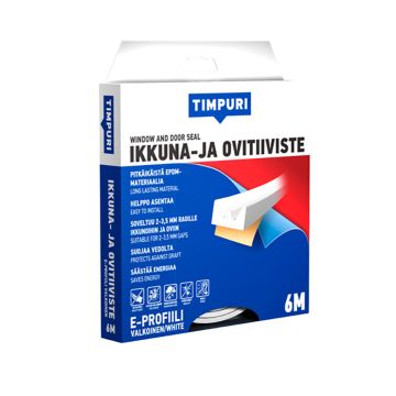 TIMPURI IKKUNA- JA OVITIIVISTE E 6M VALKOINEN 6 M