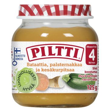 PILTTI BATAATTIA, PALSTERNAKKAA JA KESÄKURPITSAA LUOMU LASTENAT 125 G