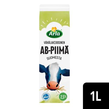 ARLA VÄHÄLAKT 2,5% AB-PIIMÄ SUOMI 1L