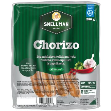 SNELLMAN ALL NATURAL CHORIZO 230 G