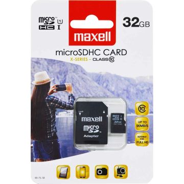 MAXELL MUISTIKORTTI MICRO SD HC 32GB CLASS 10 + ADAPTERI