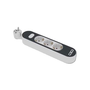 OPAL JATKOJOHTO KYTKIMELLÄ 3-OS + 2XUSB 1,4M
