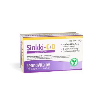 FENNOVITA SINKKI + KUPARI + C-VITAMIINI 100 KPL