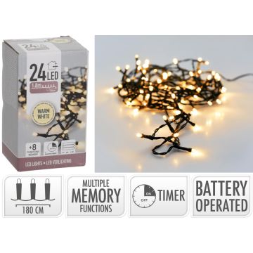LED 24 PARISTOVALOSARJA AJASTIMELLA JA TOIMINNOILLA, LÄMMIN