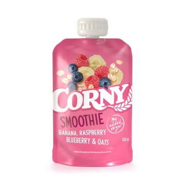 CORNY SMOOTHIE BANAANI, VADELMA, MUSTIKKA & KAURA 120 G