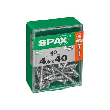 SPAX RUUVI TORX UPPOKANTA, OSAKIERRE WIROX 4,5X40 M 40KPL