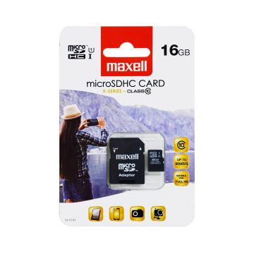 MAXELL MUISTIKORTTI MICRO SD HC 16GB CLASS 10 + ADAPTERI