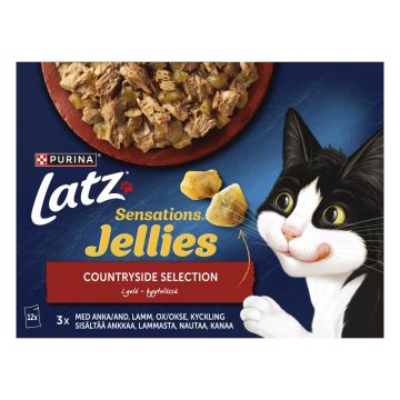 PURINA LATZ SENSATIONS JELLIES COUNTRYSIDE LAJ HYYT 12*85G 1,02 KG