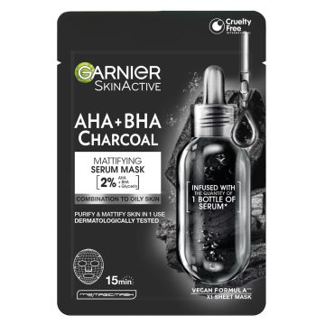GARNIER SKINACTIVE BLACK TISSUE PURE CHARCOAL BLACK ALGAE MATTA 32