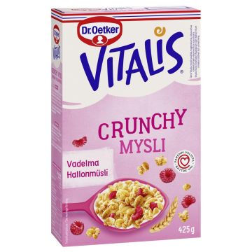 VITALIS CRUNCHY -30% SOKERIA VADELMA 425 G