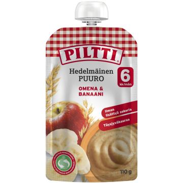 PILTTI HEDELMÄINEN PUURO OMENA-BANAANI 6KK ANNOSPUSSI 110 G
