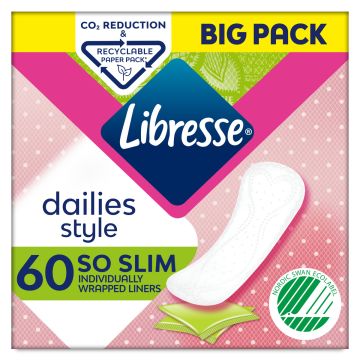 LIBRESSE TUPLAPAKETTI SO SLIM PIKKUHOUSUNSUOJA 60 KPL