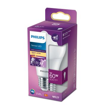 PHILIPS LED LIIKETUNNISTINLAMPPU 60W A60 E27 806L 2700K