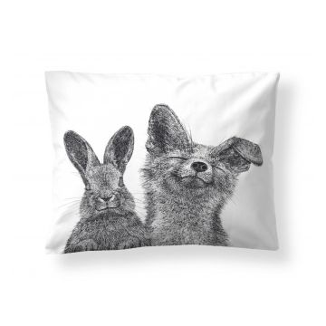 FINLAYSON TYYNYLIINA VILLIPEDOT MUSTA/VALK. 50X60CM GOTS