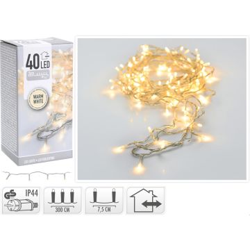 LED 40 PERUSVALOSARJA LÄMMIN VALKOINEN, VAALEA JOHTO, SISÄ- JA