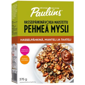 PAULÚNS HASSELPÄHKINÄ-MANTELI- TAATELI PEHMEÄ 375 G