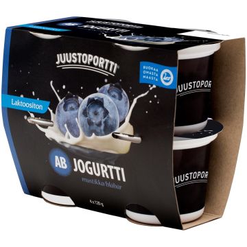 JUUSTOPORTTI AB-JOGURTTI MUSTIKKA LAKTON 4*120G 480 G