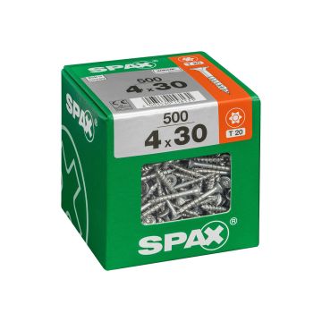 SPAX RUUVI TORX UPPOKANTA, OSAKIERRE WIROX 4X30 XXL 500KPL