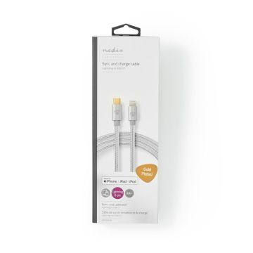 NEDIS PIKALATAUSKAAPELI APPLE LIGHTNING, USB-C, 2 M, ALUMIINI
