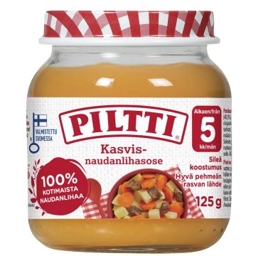 PILTTI KASVIS-NAUDANLIHASOSE 5KK 125 G