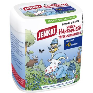 JENKKI HERRA HAKKARAINEN MUSTIKKA +D VITAMIINI 45 G TÄYSKSYLITOLIPASTILLI