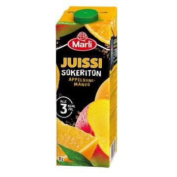 MARLI JUISSI SOKERITON APPELSIINI-MANGOMEHUJUOMA 1L