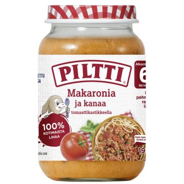 PILTTI MAKARONIA JA KANAA TOMAATTIKASTIKKEESSA LASTENATERIA 6