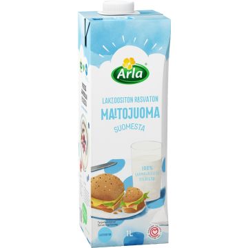 ARLA LAKTON RASVATON MAITOJUOMA SUOMI UHT 1L