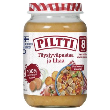 PILTTI TÄYSJYVÄPASTAA JA LIHAA 8KK 190 G