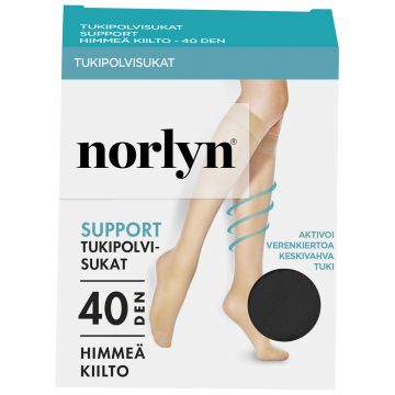NORLYN SUPPORT 40 DEN TUKIPOLVISUKAT, 1210 BLACK 36-41