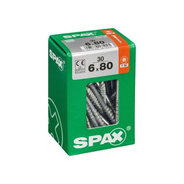 SPAX RUUVI TORX UPPOKANTA, OSAKIERRE WIROX 6X80 L 30KPL