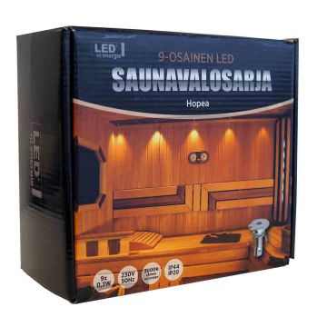 LED ENERGIE LED SAUNAVALOSARJA 9-OSAINEN, HOPEA (TEFLON)