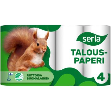 SERLA TALOUSPAPERI 4RL VALKOINEN 4 KPL