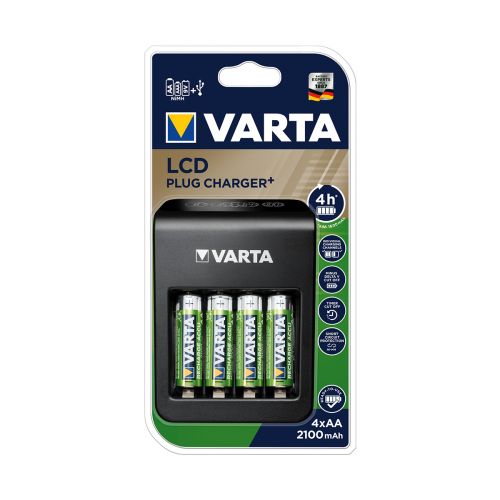 VARTA LCD PLUG CHARGER+ 4X AA 56706 2100MAH