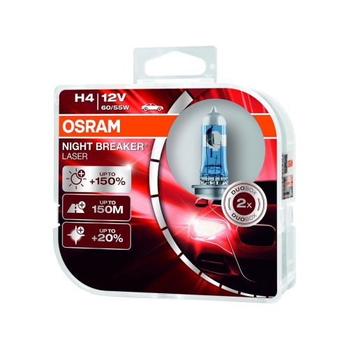 OSRAM H4 NIGHT BREAKER LASER 150% POLTTIMO 12V 60/55W 2KPL HCB