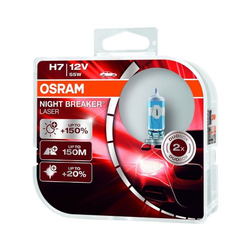 OSRAM H7 NIGHT BREAKER LASER +150% POLTTIMO 12V 55W 2 KPL HCB