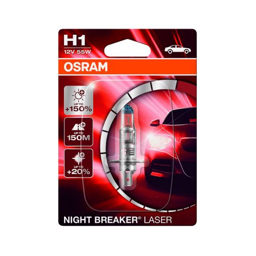 OSRAM H1 NIGHT BREAKER LASER +150% POLTTIMO 12V 55W BLI